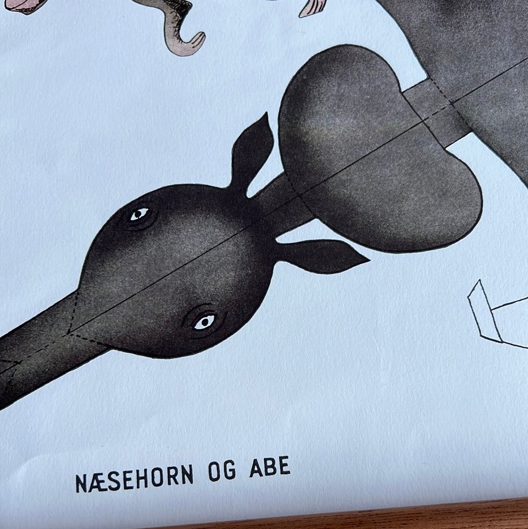 Næsehorn og abe