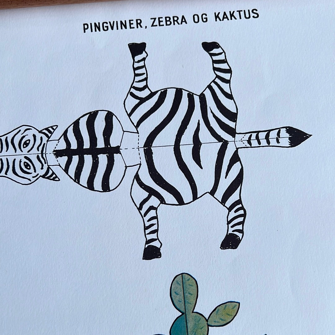 Pingviner, zebra og kaktus